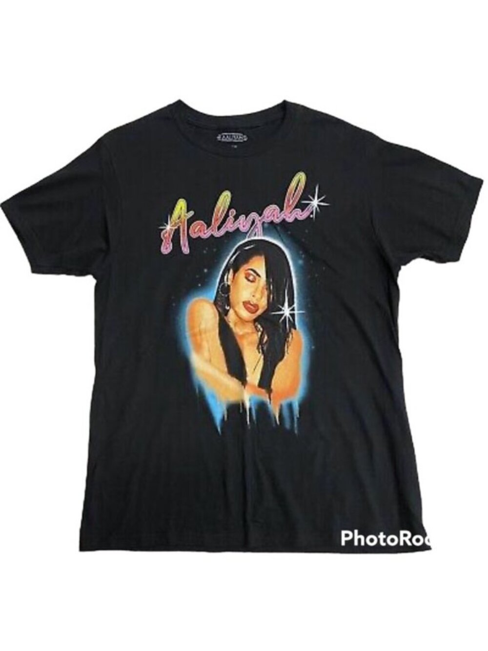 Aaliyah Graphic T-Shirt Medium Black R&B Hip Hop Music Vintage Style SS Tee